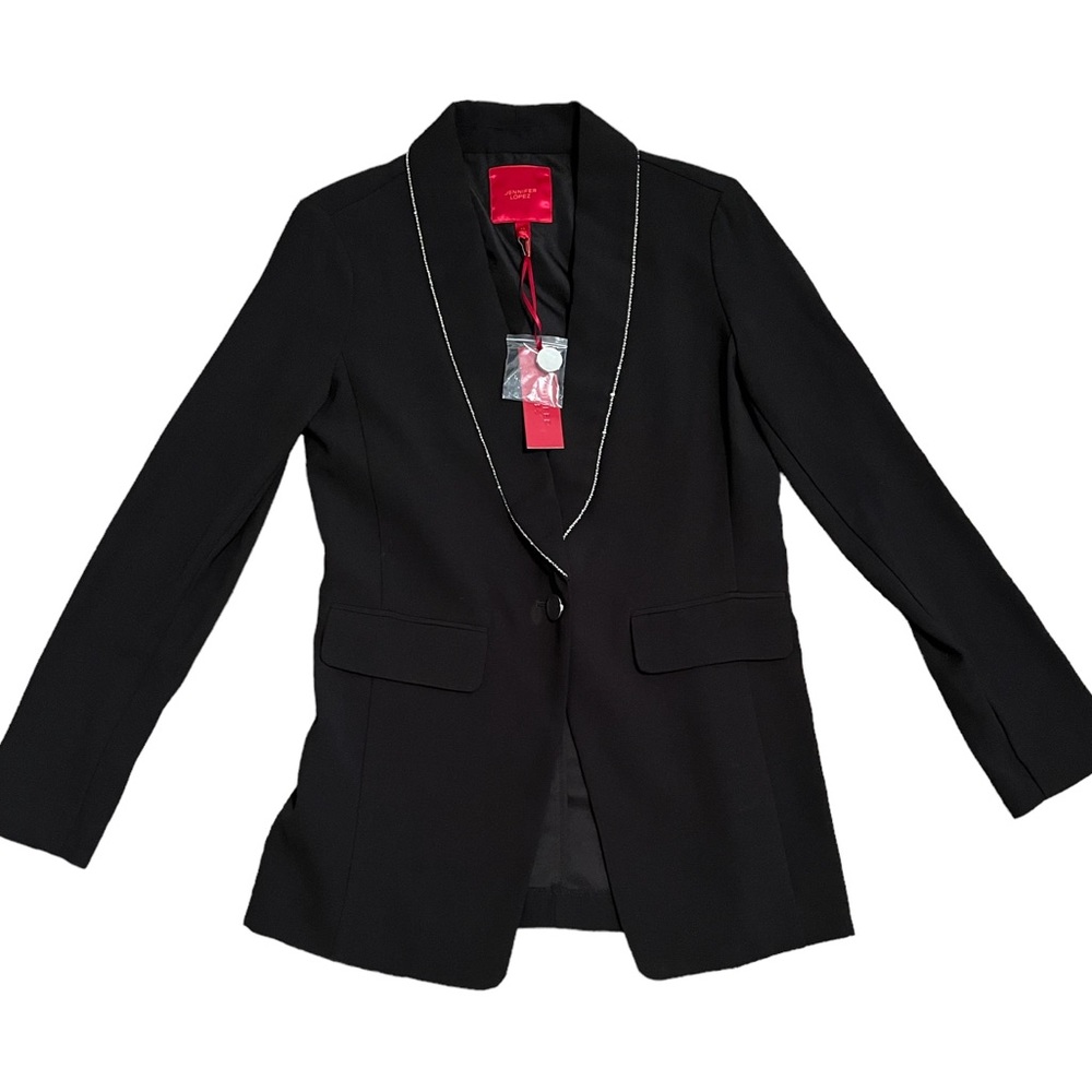 NWT Jennifer Lopez Black Blazer with Jewels | Women’s XS